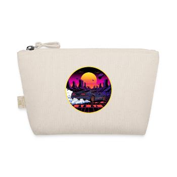 80s Retro Cyberpunk Outrun Sports Car Design - Organic Pouch - nature - Front