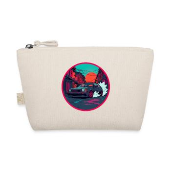 Retro 80s JDM Hatchback Street Race Synthwave Art - Organic Pouch - nature - Front