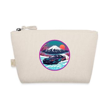 Retro 90s JDM Mt Fuji Skyline R32 Synthwave Art - Organic Pouch - nature - Front