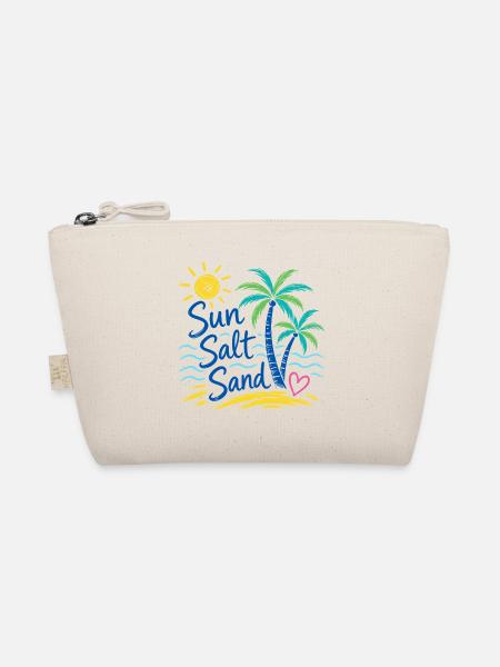Sun Salt Sand – Sommer Strand Palmen Design - Bio-Täschchen - Natur