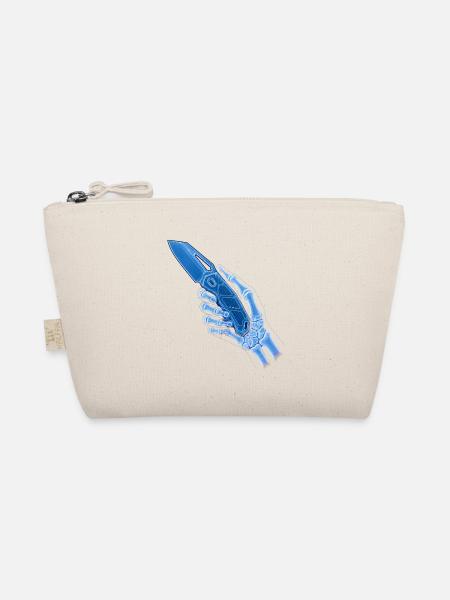 Blue X-ray knife in hand - Organic Pouch - nature