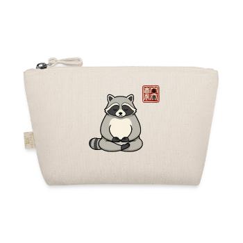 Funny Meditating Raccoon Zen Humour Gift - Organic Pouch - nature - Front