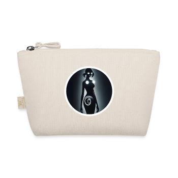 Cyberpunk Cyborg Car Girl Silhouette - Organic Pouch - nature - Front