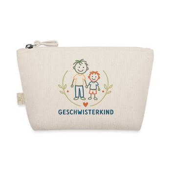 Geschwisterkind Brüder Illustration - Bio-Täschchen - Natur - Vorne