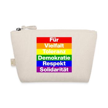VIELFALT TOLERANZ DEMOKRATIE RESPEKT SOLIDARITÄT - Bio-Täschchen - Natur - Vorne