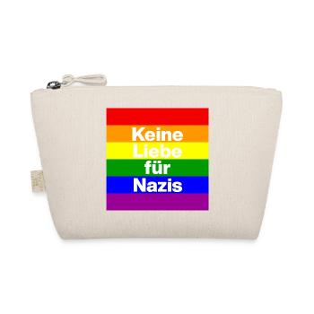 KEINE LIEBE FÜR NAZIS, NIE WIEDER, NO NZS, FRIEDEN - Bio-Täschchen - Natur - Vorne