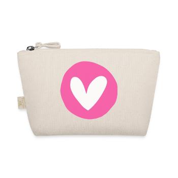 Rosy Heart Emblem on Circular Pink Field - Organic Pouch - nature - Front