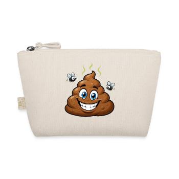 Brown Comic Dog Poop with Flies – Humorous - Organic Pouch - nature - Front