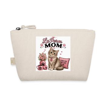 LaPerm Mom Pink Cat Love - Organic Pouch - nature - Front