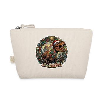 Rex-Mas Dino in a wreath of lights - Organic Pouch - nature - Front