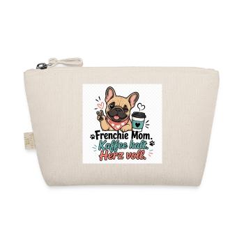 Frenchie Mom Kaffee Herz - Bio-Täschchen - Natur - Vorne