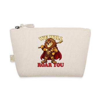 We Will Roar You Funny Lion Gladiator Mascot - Organic Pouch - nature - Front