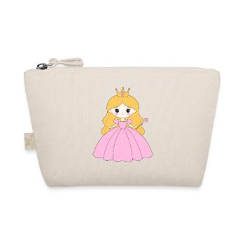 Princess with Crown and Pink Dress – Fairytale - Organic Pouch - nature - Front
