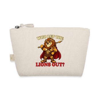 Who Let the Lions Out lustiges Löwen-Gladiatoren-Maskottchen - Bio-Täschchen - Natur - Vorne