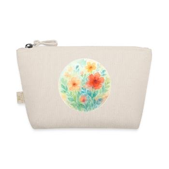 Pastel Watercolor Flowers Circle - Organic Pouch - nature - Front