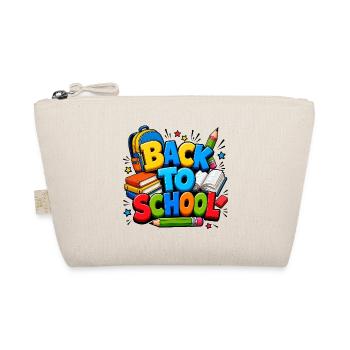 Colorful Back to School Supplies - Organic Pouch - nature - Front