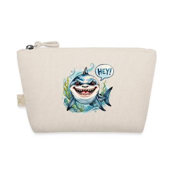 Frecher Hai sagt Hey im Aquarellstil - Bio-Täschchen - Natur - Vorne
