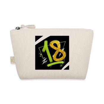 Glitzer 18 Graffiti Neon Zahl - Bio-Täschchen - Natur - Vorne