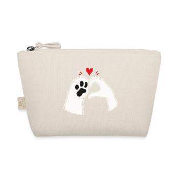 T-shirt Amour de Chat Patte Main Coeur - Trousse biologique - nature - Devant