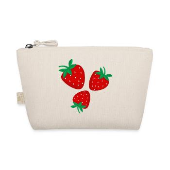 Three bright red strawberries - Organic Pouch - nature - Front