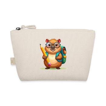 Castor comique avec des lunettes et une sacoche – École - Trousse biologique - nature - Devant