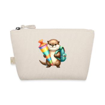 Petite loutre avec cône d’école et sacoche - Trousse biologique - nature - Devant