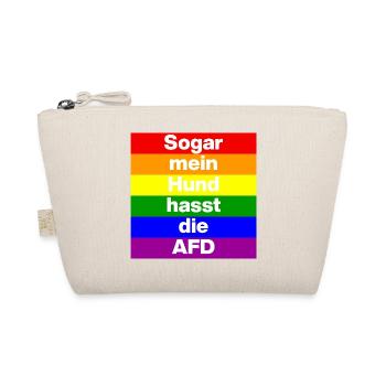 SOGAR MEIN HUND HASST DIE AFD, NO AFD NO NZS WEISS - Bio-Täschchen - Natur - Vorne