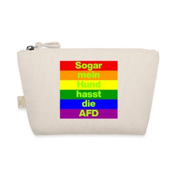 SOGAR MEIN HUND HASST DIE AFD, NO AFD NO NZS GRÜN - Bio-Täschchen - Natur - Vorne