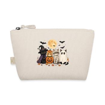 Halloween Cats Witch Pumpkin Mummy Ghost Costume - Organic Pouch - nature - Front