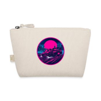 Retro 90er JDM Coupé Rainy Neon Cyber City Emblem - Bio-Täschchen - Natur - Vorne