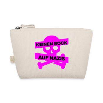 KEINEN BOCK AUF NAZIS, NO NZS, NO AFD, PINK SKULL - Bio-Täschchen - Natur - Vorne