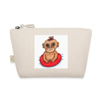 Little Monkey on Red Inflatable Boat - Organic Pouch - nature - Front