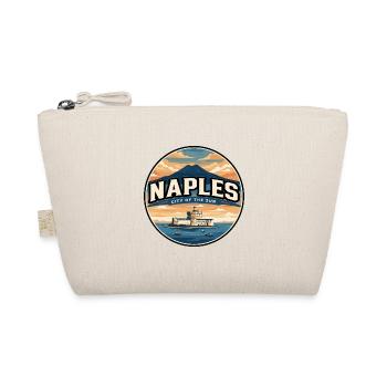 Retro Neapel Vesuv-Abzeichen - Bio-Täschchen - Natur - Vorne