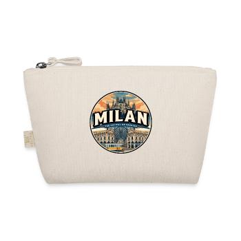 Retro Milan Duomo Straßenbahn-Reiseabzeichen - Bio-Täschchen - Natur - Vorne