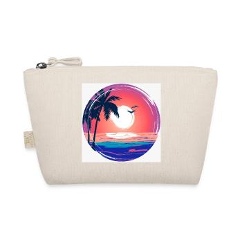 Sonnenuntergangs-Palmenkreis Ozean-Leuchten - Bio-Täschchen - Natur - Vorne
