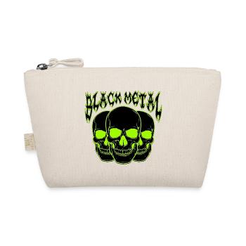 Neon-Schädel-Trio Black Metal  - Bio-Täschchen - Natur - Vorne