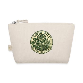 Grow Wild – Vintage Monstera Pilea Badge - Bio-Täschchen - Natur - Vorne