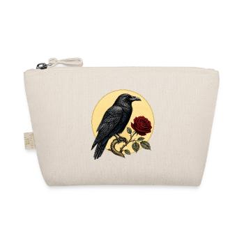 Rabe (Corvus corax) & Botanische Rote Rose - Bio-Täschchen - Natur - Vorne