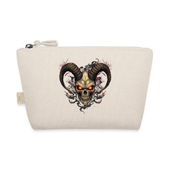 Höllischer Totenkopf mit Hörnern - Bio-Täschchen - Natur - Vorne