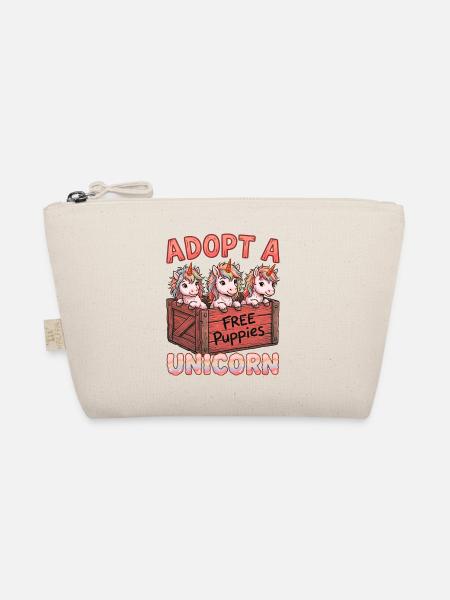 Adopt a Unicorn Lustiges Einhorn Welpen Motiv - Bio-Täschchen - Natur