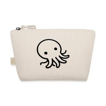 Liegender Oktopus One Line Meeresmotiv - Bio-Täschchen - Natur - Vorne