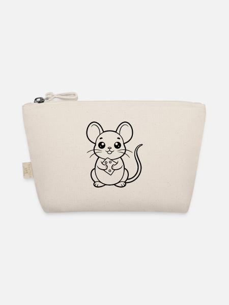 Baby Maus mit Käse - Bio-Täschchen - Natur