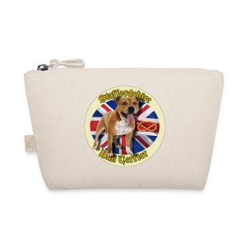 Red Staffie on English Flag Background - 014 - Organic Pouch - nature - Front