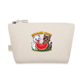 Sommer Katzen mit Wassermelone - Bio-Täschchen - Natur - Vorne