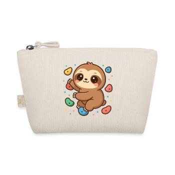 Süßes Kawaii Faultier beim Klettern & Bouldern - Bio-Täschchen - Natur - Vorne