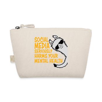 Social Media Seriously Harms Mental Health Lama - Organic Pouch - nature - Front