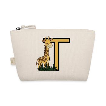 Giraffe und T Alphabet Design - Bio-Täschchen - Natur - Vorne