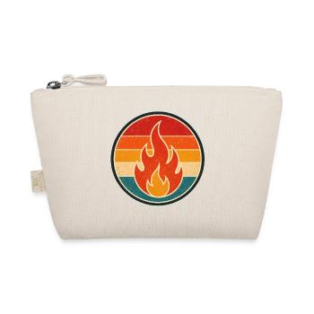 Flame Retro Badge Vintage-Stil Grafik - Bio-Täschchen - Natur - Vorne