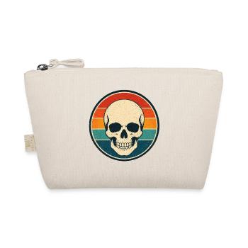 Skull Retro Badge Vintage-Stil Grafik - Bio-Täschchen - Natur - Vorne