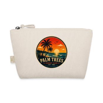 Palmen Retro Abzeichen Vintage-Küstengrafik - Bio-Täschchen - Natur - Vorne